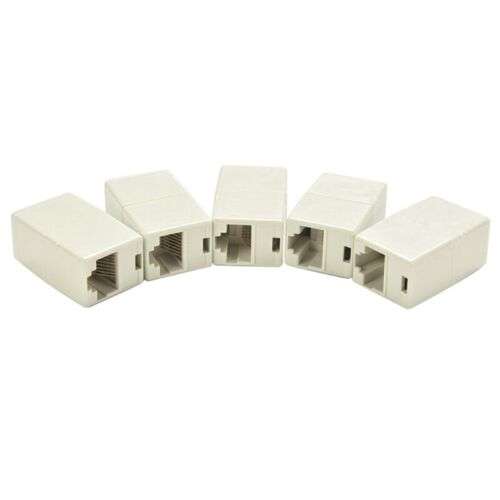 5-Pack RJ45 Female Ethernet Coupler Extender Plugs for Network Cable Extension