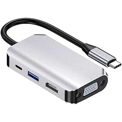 USB-C to HDMI & VGA Multiport Adapter: Connect to Displays & More