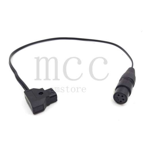 D-Tap to 4 Pin XLR Female Power Cable for DSLR Cameras, 24 Inches Long.