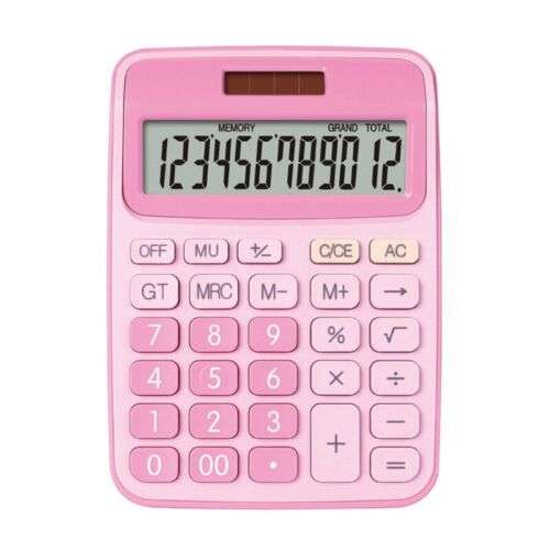 12Digits Electronic Calculator for Financial Accounting: Battery & Solar Powered