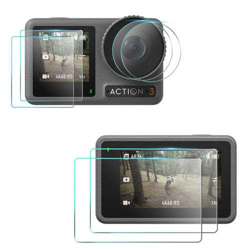 DJI Action 3 Tempered Glass Screen Protector: Ultimate Lens & Screen Protection Film Set