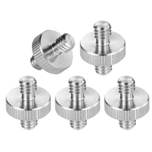 5 Pcs Male 1/4" to Male 1/4" Threaded Screw Adapter Double for Head Stud Convert