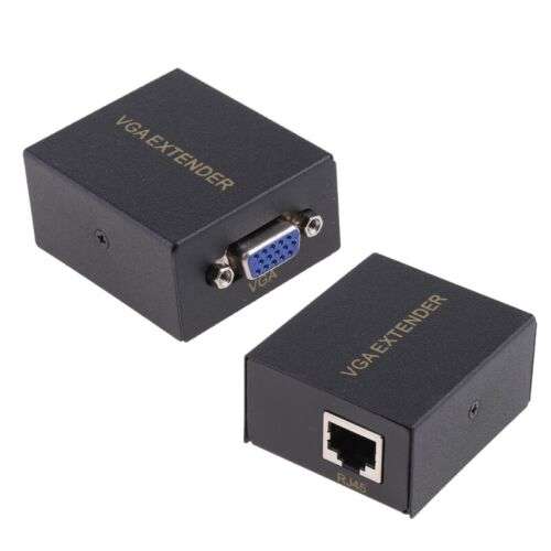 VGA to Ethernet Extender: 197ft Video Repeater Over Cat5e/Cat6 for Long Distance Displays