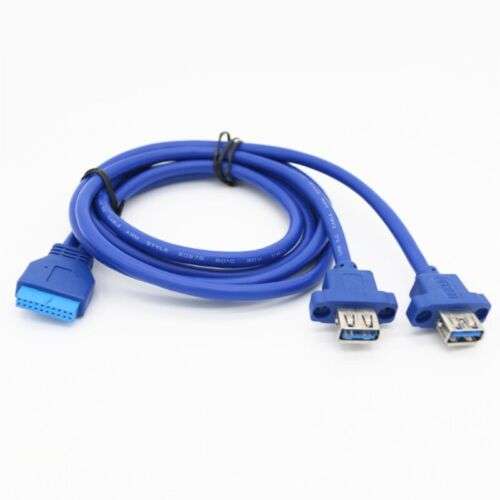 5Gbps High-Speed 20 Pin Motherboard to USB Male Cable for PC Panel Connections