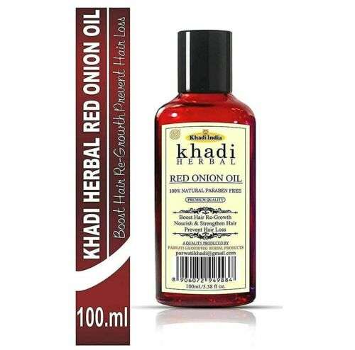 Khadi Natural Herbal Red Onion Oil for Faster, Thicker Hair Growth - 100ml