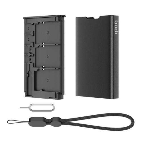 21-in-1 Portable Aluminum SIM Card & Memory Card Storage Case for Phones and Electronics