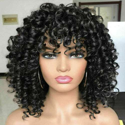 Short Kinky Curly Afro Wig with Bangs for Black Women: Natural Look & Easy Styling