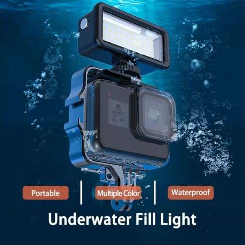 Waterproof 40M Underwater LED Video Diving Fill Light Lamp for GoPro Hero 11 & 10 - Enhance Your Underwater Filming.