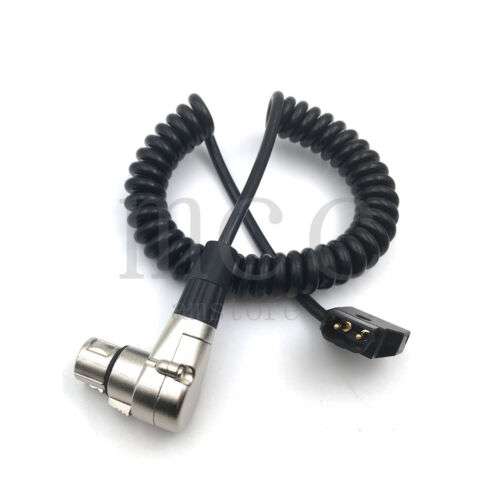 D-Tap to 4 Pin XLR Female Right Angle Adapter Power Cable for DSLR Camera Powering