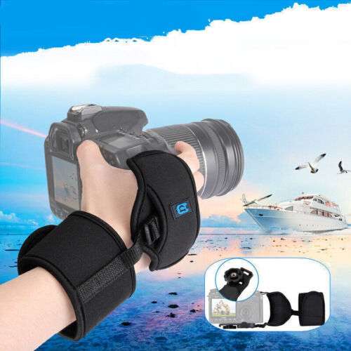 Secure Your Shots: Soft Neoprene Hand Grip Wrist Strap with 1/4 Inch Screw Plate for SLR/DSLR Cameras
