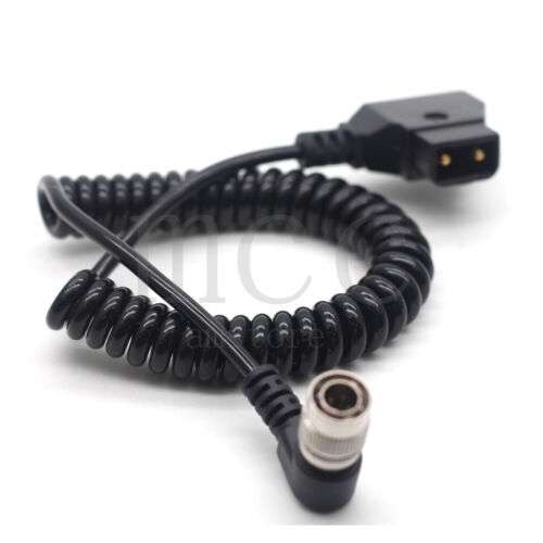 Sound Devices Zaxcom Power Coiled Twist Cable: D-Tap to 4 Pin Hirose Male for Reliable Power Connection.