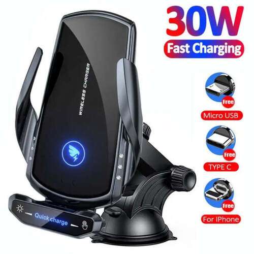 30W Wireless Charging Station for iPhone 14/13/Xiaomi - Fast Car Phone Holder