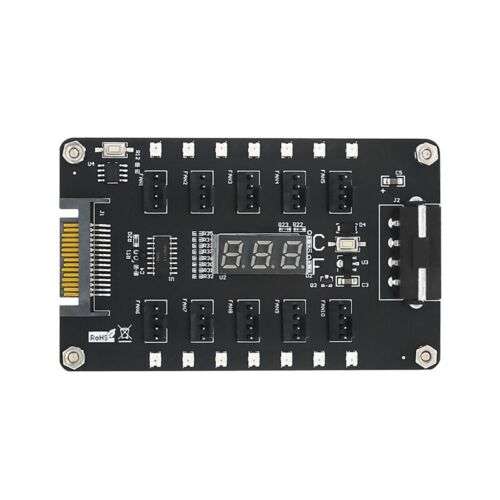 10-Way PWM Fan Splitter Hub for 12V Power Supply, 3/4-Pin Extension, 1 to 10 Control