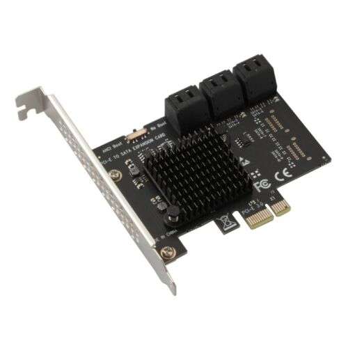 High-Speed PCI-E Expansion Card Adapter with 6 Ports and Bracket for Enhanced PC Connectivity