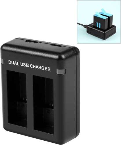 PULUZ Dual USB Charger for GoPro Hero11/10/9 Black - Charge Two Batteries Simultaneously