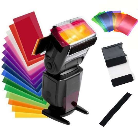 12pcs Camera Flash Gels for Professional Color Correction and Balanced Lighting