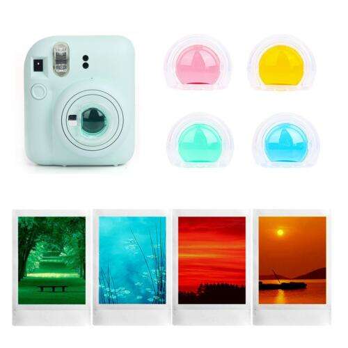 4x Colorful Lens Filters for Close-Up Shots on Fujifilm Instax Mini 12 Instant Camera