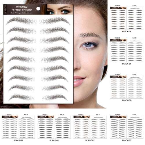 S.A.V.I 10 Pairs 6D Natural Look Eyebrow Tattoo Sticker Styling Long  Lasting Up to 7 Days Waterproof Temporary Tattoo Stickers - 1 Sheet  (Pattern 5) : Amazon.in: Beauty