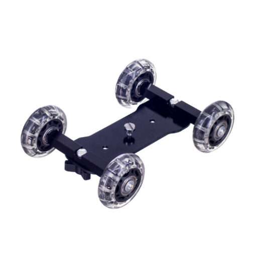 Professional Mobile Rolling Sliding Dolly Stabilizer Skater Camera Rail Stand for Smooth Photography and Video Recording.