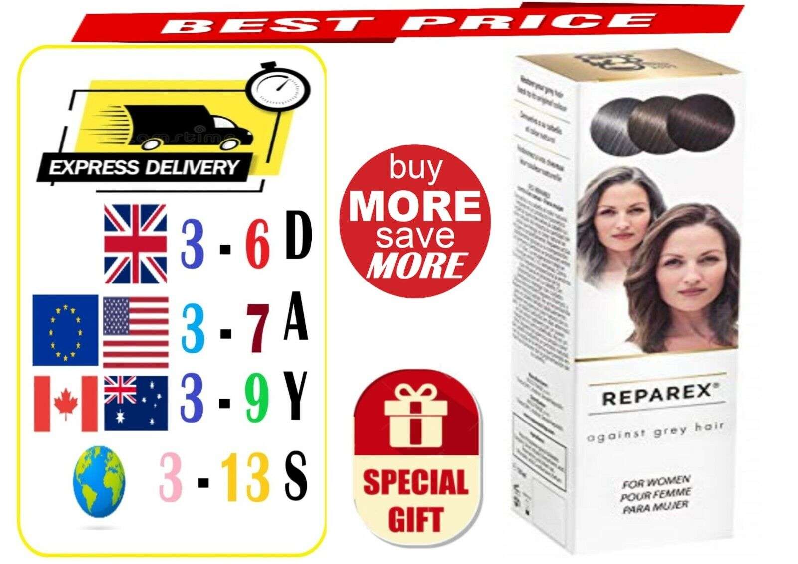 Reparex For Women: Fight Grey Hair Naturally - 125ml Hair Treatment