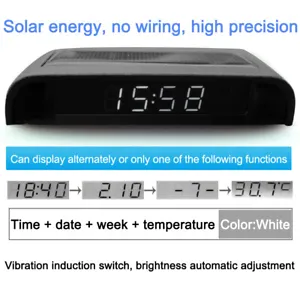 Solar Powered Thermometer ABS LCD Display For Dash Digital Car Clock  Luminous – NILGIRI STORES