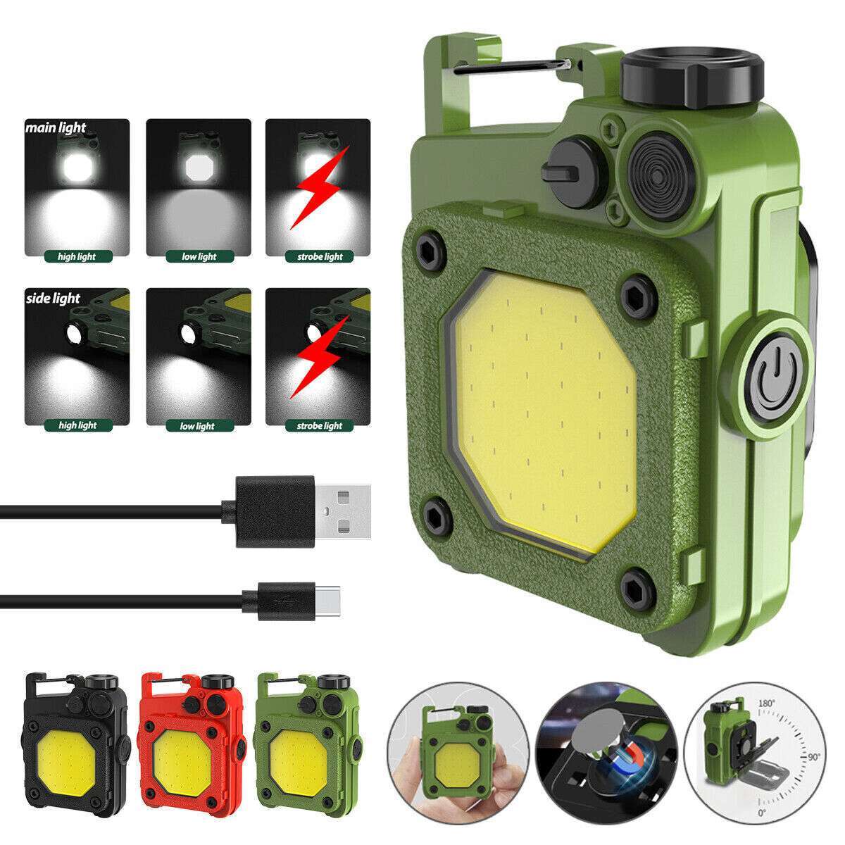 Ultimate Tactical Illumination: High Lumens Rechargeable LED Flashlight with Versatile COB Sidelight