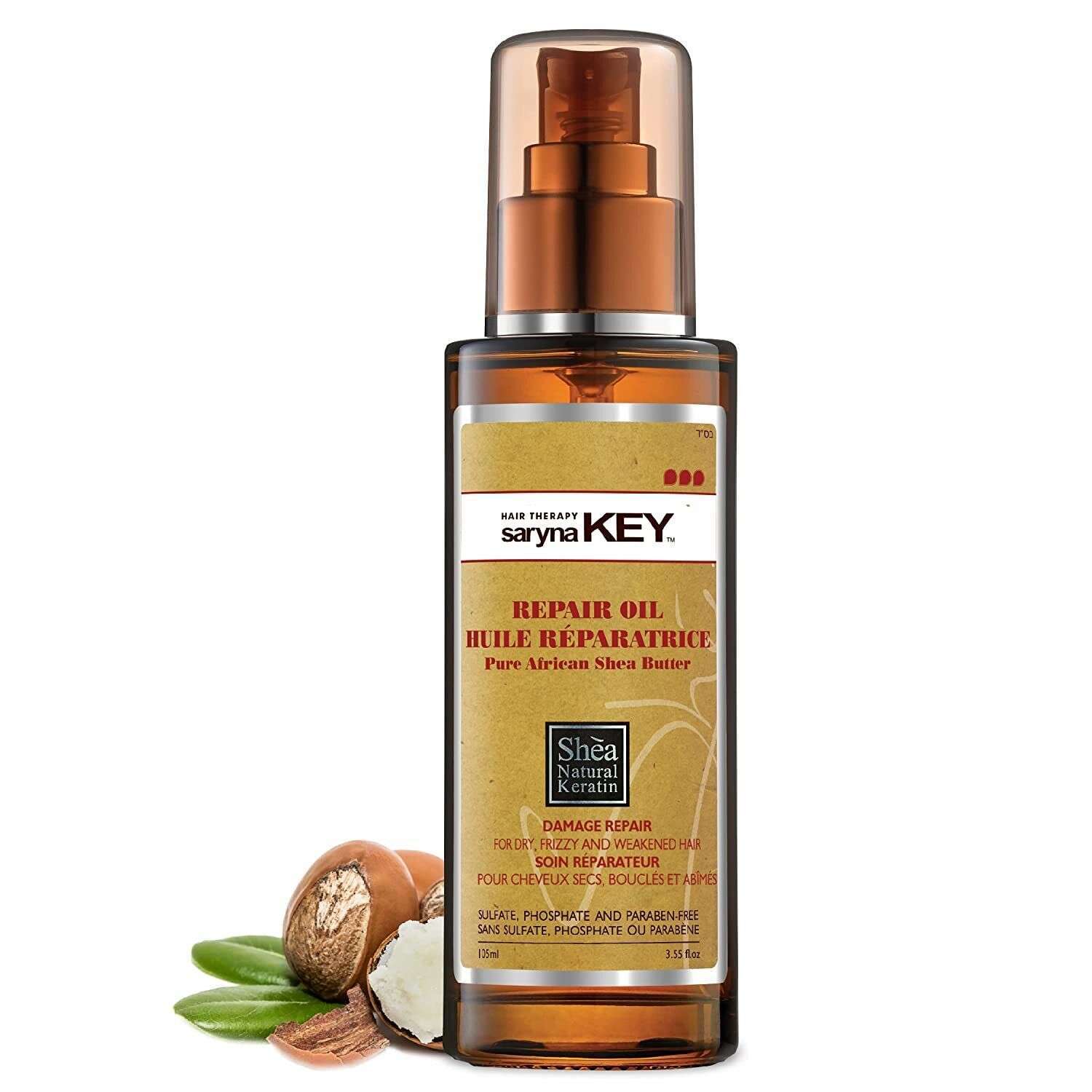 Saryna Key Pure African Shea Butter Damage Repair Hair Oil - Restores, Nourishes, and Protects Hair