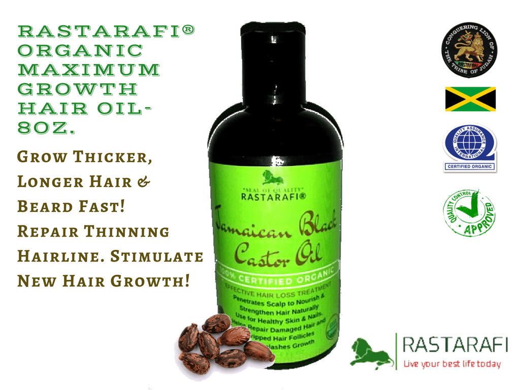 Rastarafi's Extra Dark Pure Jamaican Black Castor Oil 8 Oz for Rapid Hair Growth