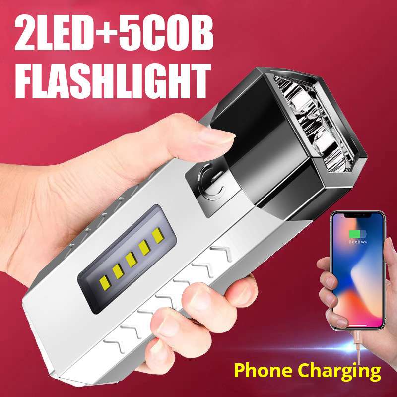Versatile Flashlight: Outdoor Power Bank, Emergency Light, and Magnetic Work Lamp
