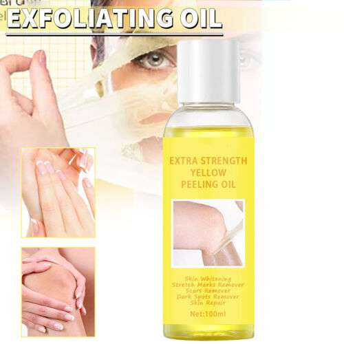 Yellow Peeling Oil: 100ml Exfoliating Treatment for Dark Skin Brightening and Radiance