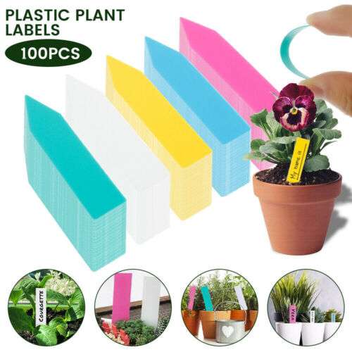 Vibrant Garden Stakes Markers: Enhance Your Nursery with 100X Colorful Plastic Tags