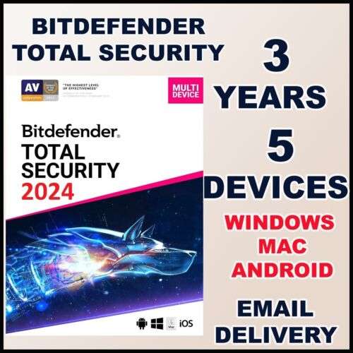 Bitdefender Total Security 2024 – 3 Years 5 Devices (GLOBAL) + Daily VPN –  NILGIRI STORES