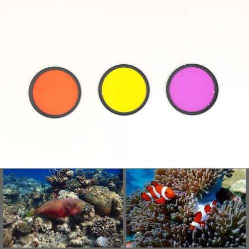 Exceptional Underwater Photography: 52mm Red, Yellow, Purple Filter for Sony, Nikon, Canon DSLRs