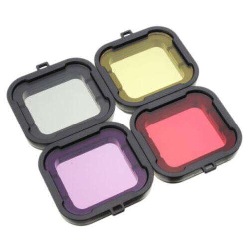 4 In 1 Colorful Dimmable Underwater Diving UV Lens Filter For GoPro Hero 4 3+ F