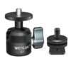 WeyllanMini CNC Metal Tripod Head with 18mm Cold Shoe Mount for Cameras and DSLRs