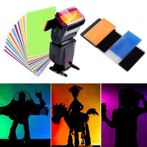 Professional Camera Top Flash Light 12-Color Filter Paper for Photography Lighting Effects