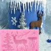 Christmas Tree Deer Silicone Fondant Mould Cake Sugarcraft Chocolate Baking Mold