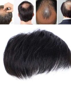 Men's Black Natural Human Hair Topper for Instant Hair Volume and Coverage