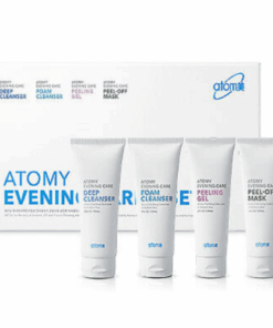 Atomy Evening Care 4-Step Routine: Deep Foam Cleanser, Peeling Gel, Mask, and Mineral Vitamin