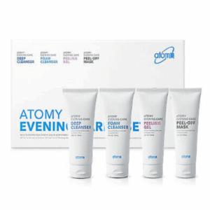 Atomy Evening Care 4-Step Routine: Deep Foam Cleanser, Peeling Gel, Mask, and Mineral Vitamin