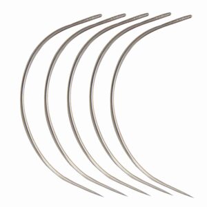 Curved Sewing Needles for Wig Making, Upholstery, Leatherwork - 5 Pack, Choose Your Size