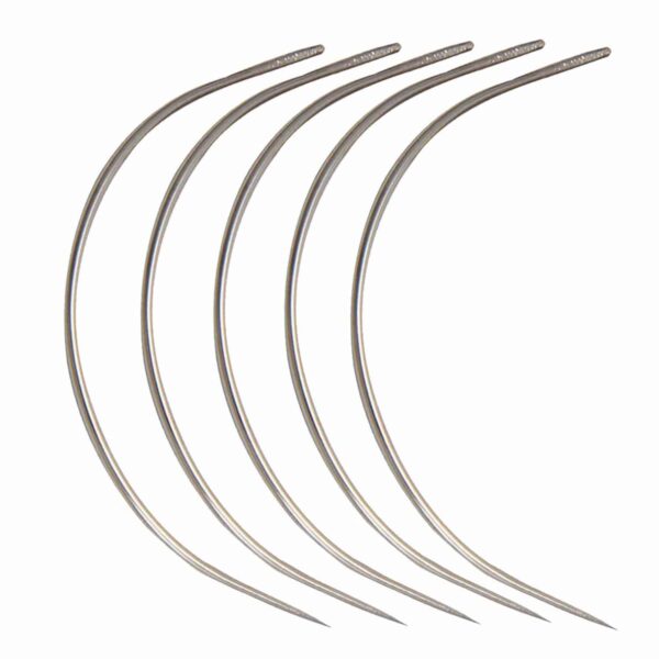Curved Sewing Needles for Wig Making, Upholstery, Leatherwork - 5 Pack, Choose Your Size