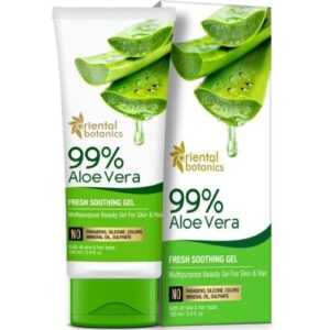 Oriental Botanics Aloe Vera Gel: Multipurpose Skin & Hair Care, Soothing & Hydrating, 100ml