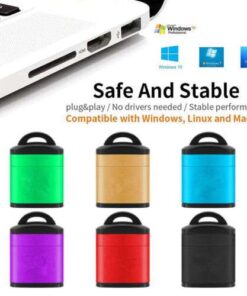 High-Speed Aluminum Card Reader Adapter: Transfer Photos, Videos, and Files Quickly via USB.