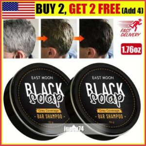 Instant Grey Coverage: Men's Black Bar-Shampoo for Darkening Hair and Covering Grey.
