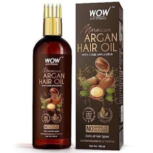 WOW Skin Science Moroccan Argan Hair Oil for Smooth, Shiny, and Healthy Hair - 100 ml