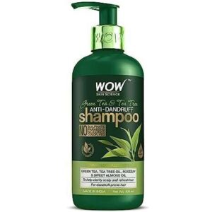 Wow Skin Science Green Tea & Tea Tree Anti-Dandruff Shampoo for a Clean & Dandruff-Free Scalp, 300 ml