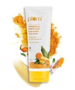 Plum Turmeric & White Clay Acne Action Face Wash 100ML - For Oil Control, Acne Prevention, and Deep Cleansing