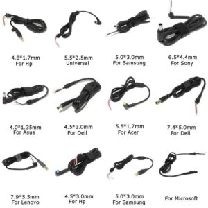 DC Power Cable Connector for Laptops: Samsung, HP, Dell, Sony, Toshiba, Asus, Acer, Lenovo