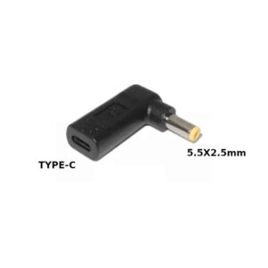 Type-C to 5.5x2.5mm DC Tip Converter for Laptop Power Adapters